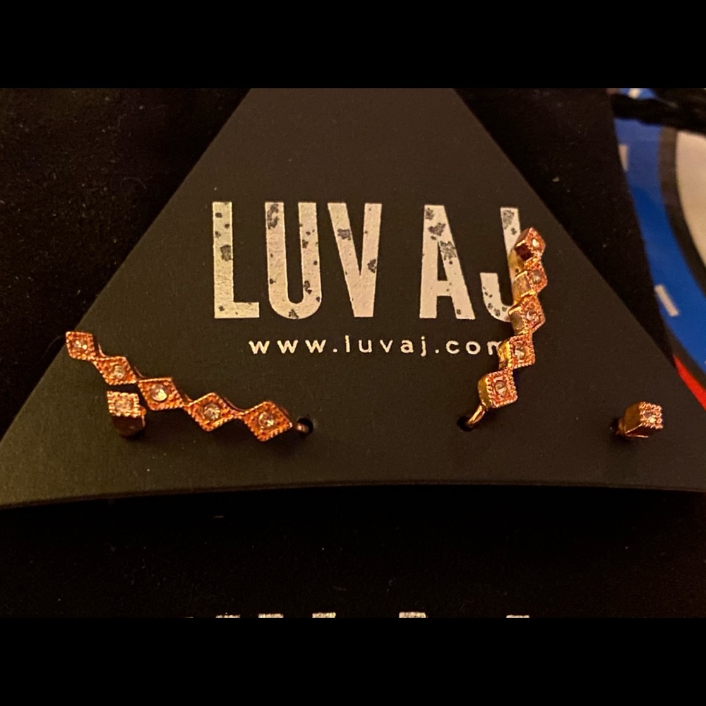 Luv AJ Brand Earrings/Ear Climbers - Gold colour